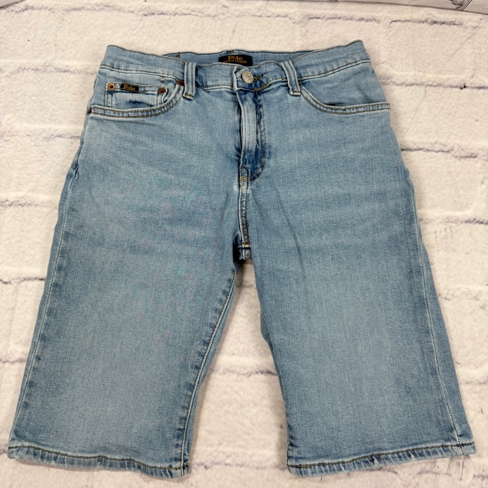 Polo Ralph Lauren Boy's Sullivan Slim Denim Jean‎ Shorts Size 16 Light Wash 11"